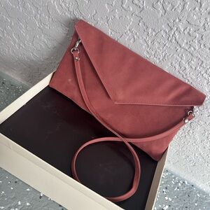 Envelope Crossbody Bag in Dusty Rose